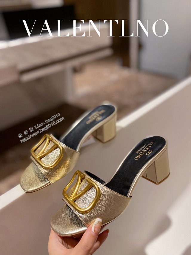 Valentino專櫃原版華倫天奴春夏新款女士拖鞋高跟涼拖鞋 dx2957